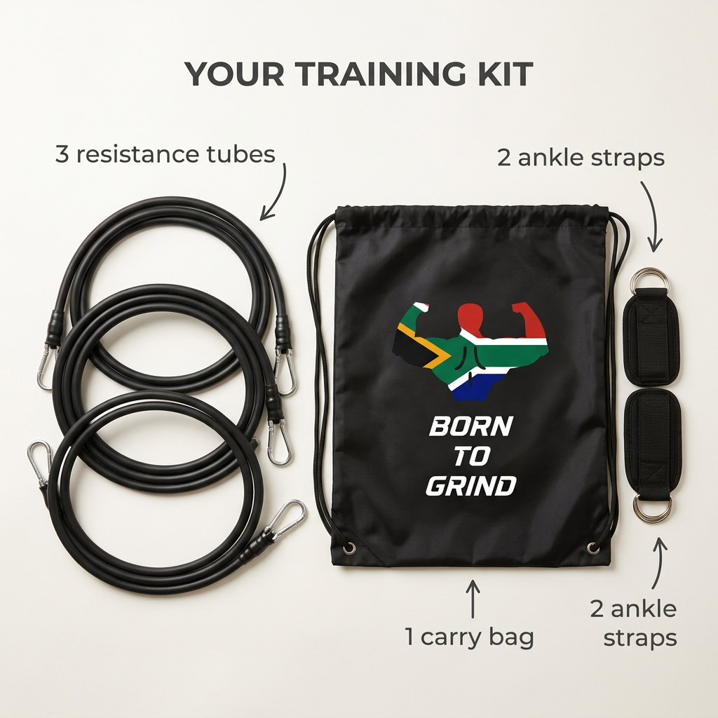 Born to Grind resistance-band kit contents